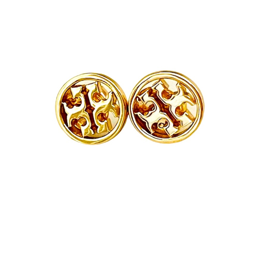 Tory Burch Miller Stud Earrings 18k Gold